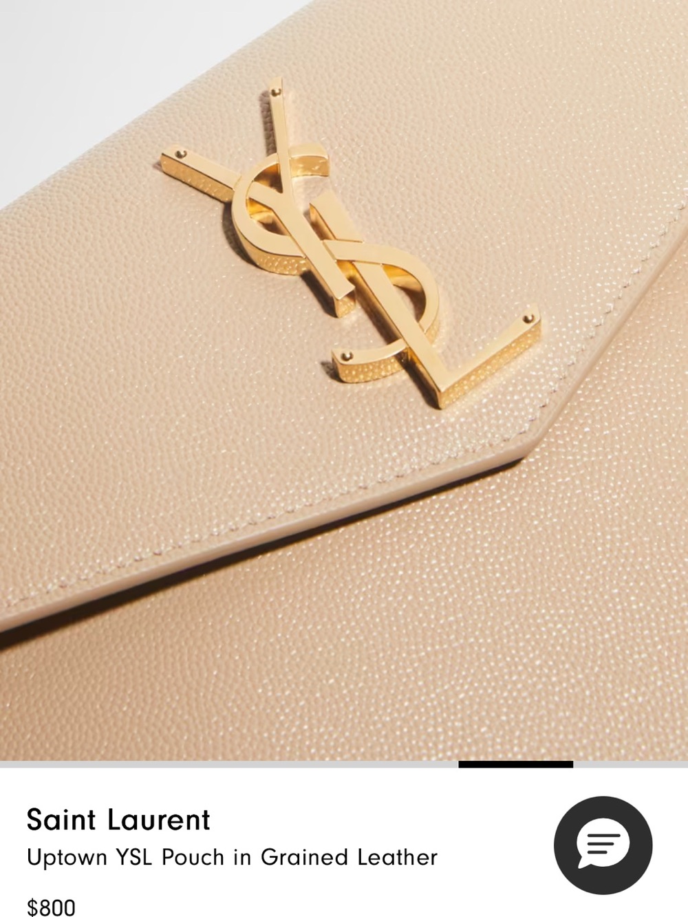 Saint Laurent Beige Envelope YSL Leather Clutch with Gold Logo - Picture 5 of 13